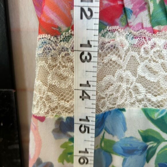 Pastel Floral Maxi Dress Flutter Sleeve Asymmetrical Tiered Bloomcore L - Picture 11 of 14